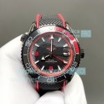 OVS Swiss Replica Omega Seamaster Planet Ocean 600M GMT Black Ceramic & Red Watch 
